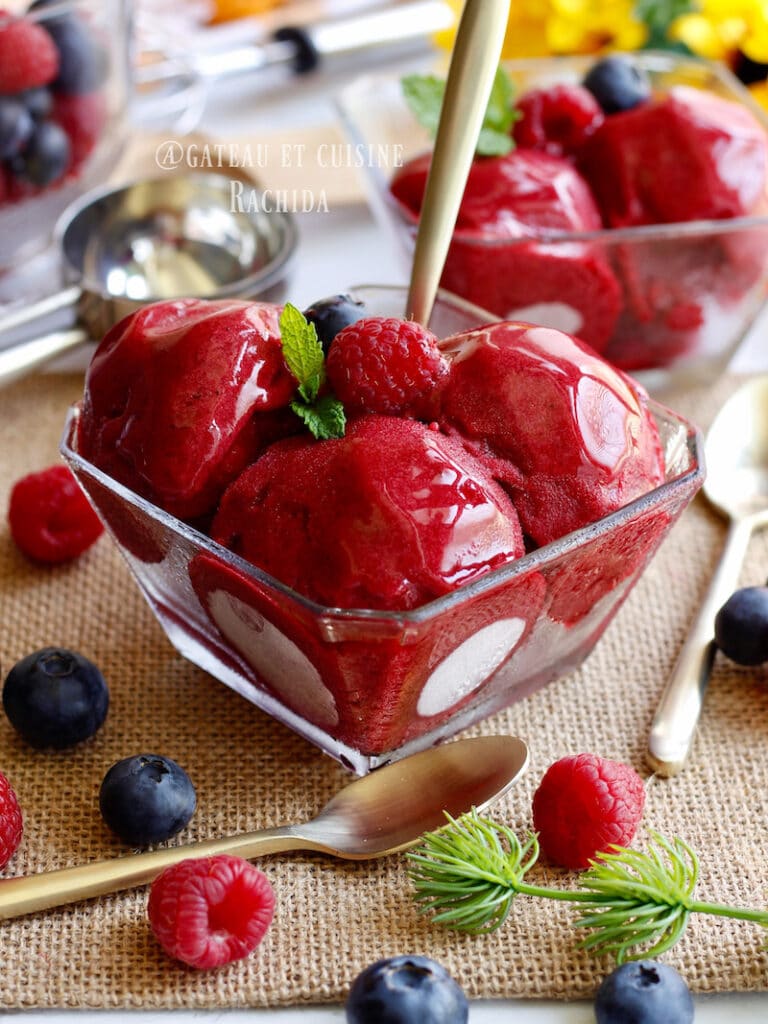 Sorbet aux fruits rouges Gâteau et cuisine Rachida