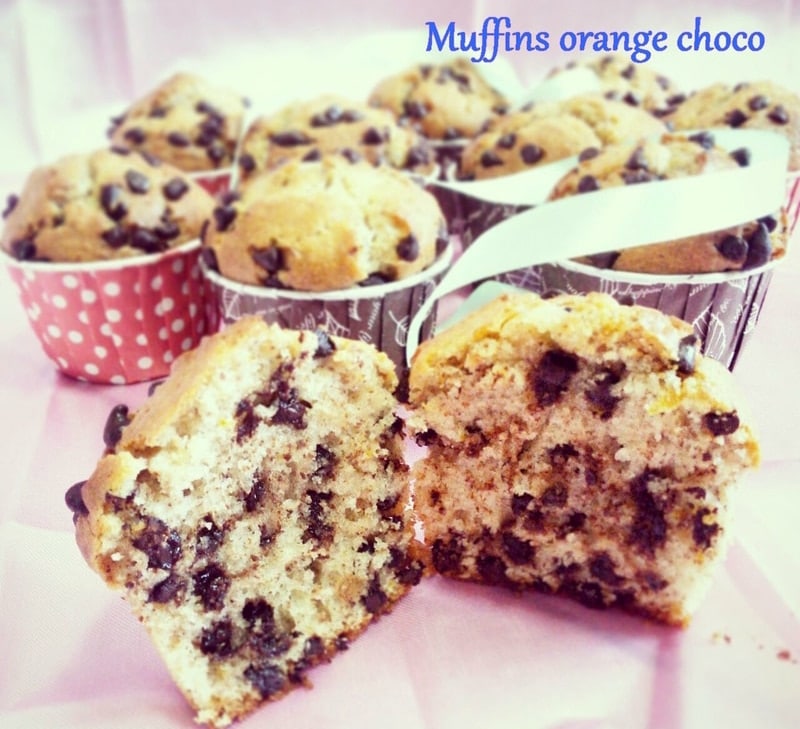 muffin amande ,orange et pépites de chocolat