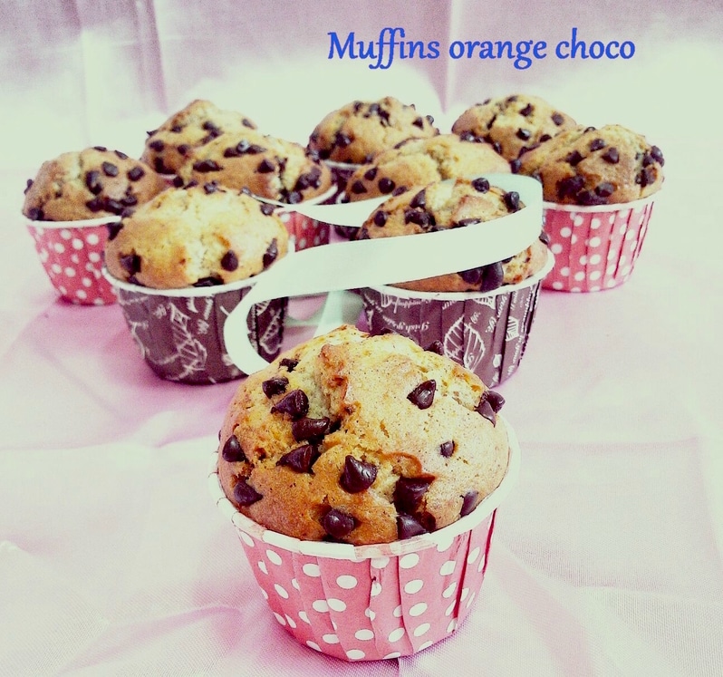 Muffin amande ,orange et pépites de chocolat 