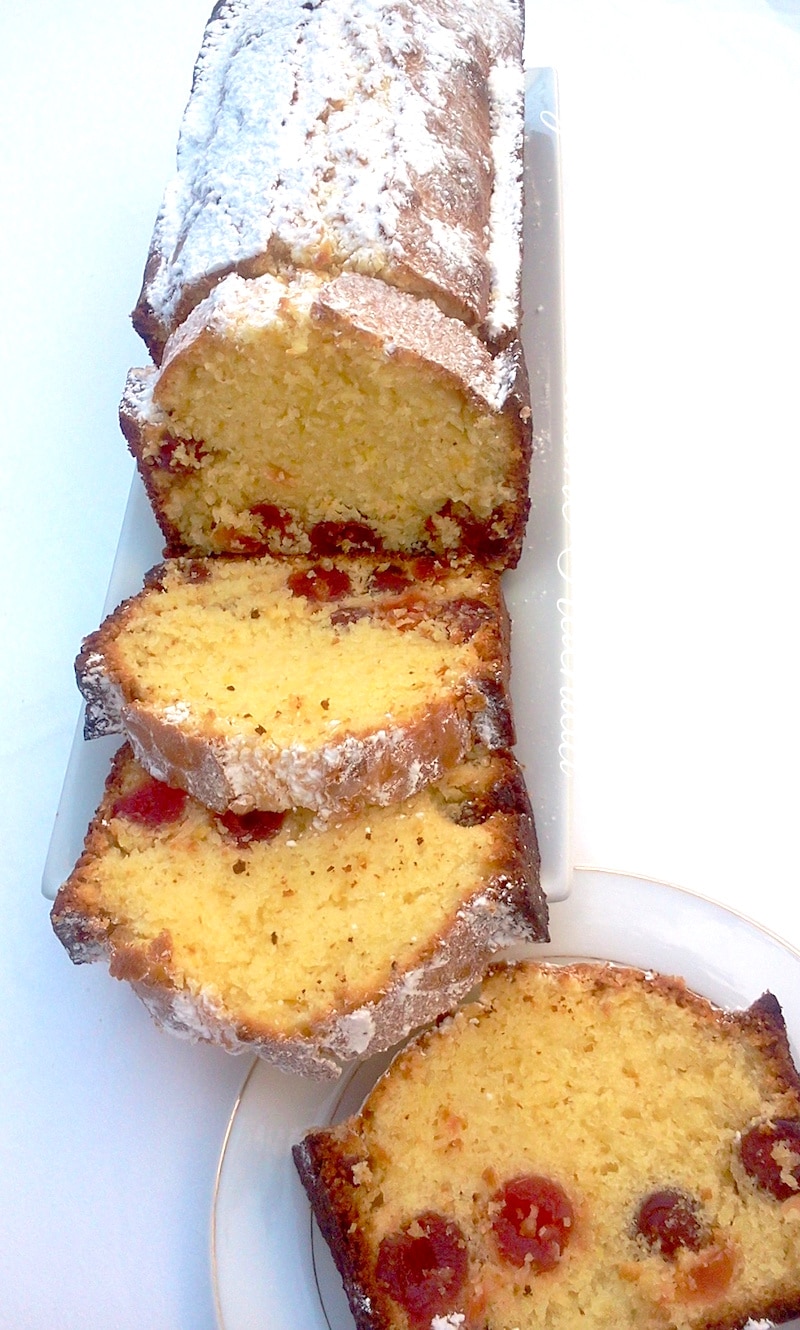 cake moelleux citron et cerises confites