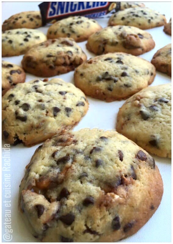 recette de cookies aux snickers facile et moelleux
