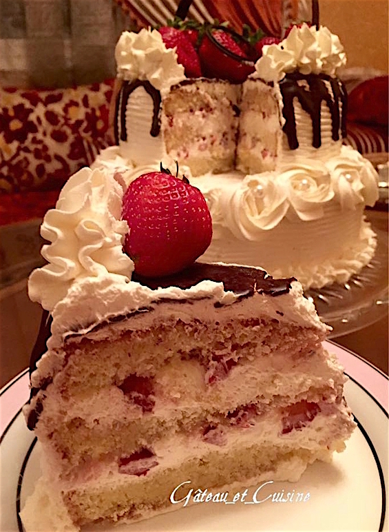 recette layer cake fraise et chantilly 