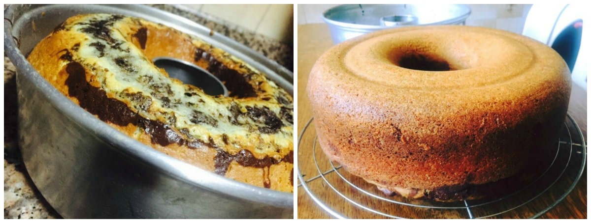Vanilla and chocolate marble cake recipe