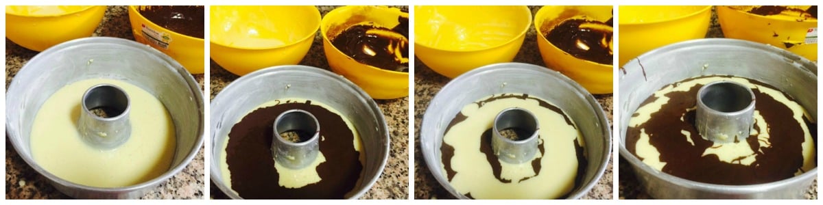 How to prepare a vanilla and chocolate marble cake