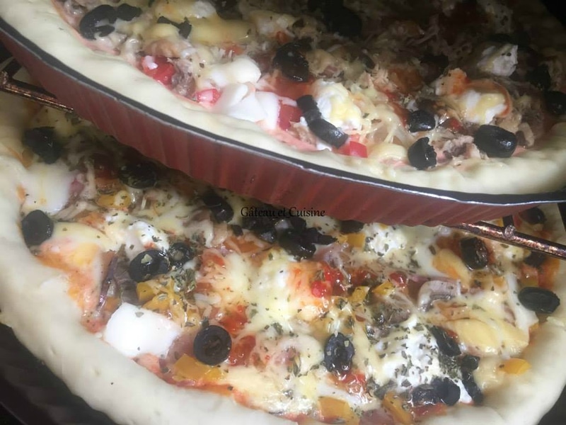 recette pizza au thon et 3 poivrons facile -recette gateau et cuisine rachida