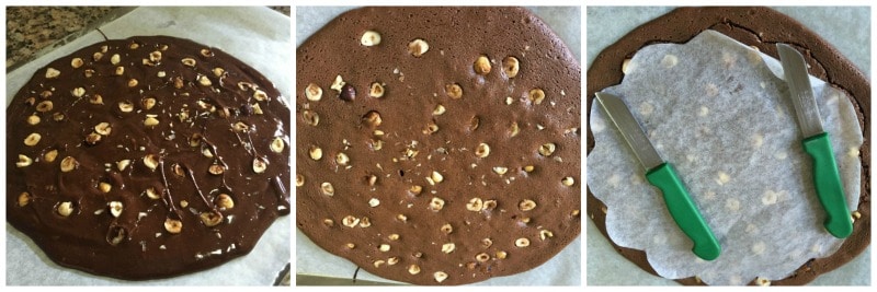 brownie noisette pour l'entremet 3 chocolat