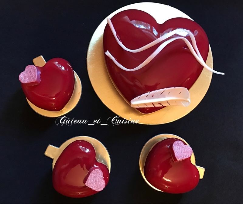 gâteau entremets coeur pour la st valentin chocolat passion