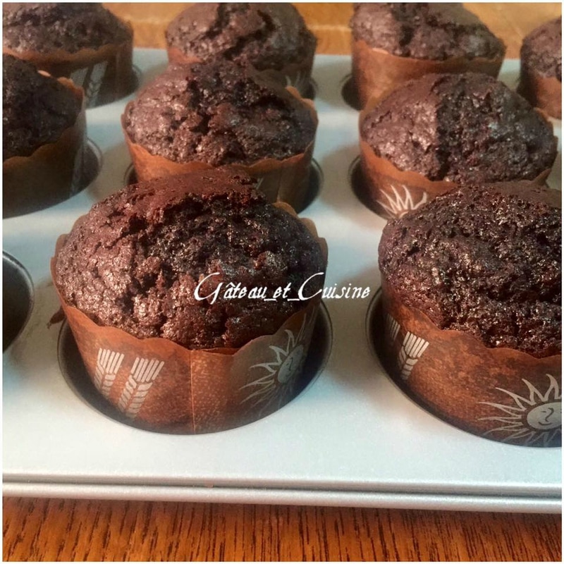 recette muffins chocolat et caramel au beurre salé avec noix