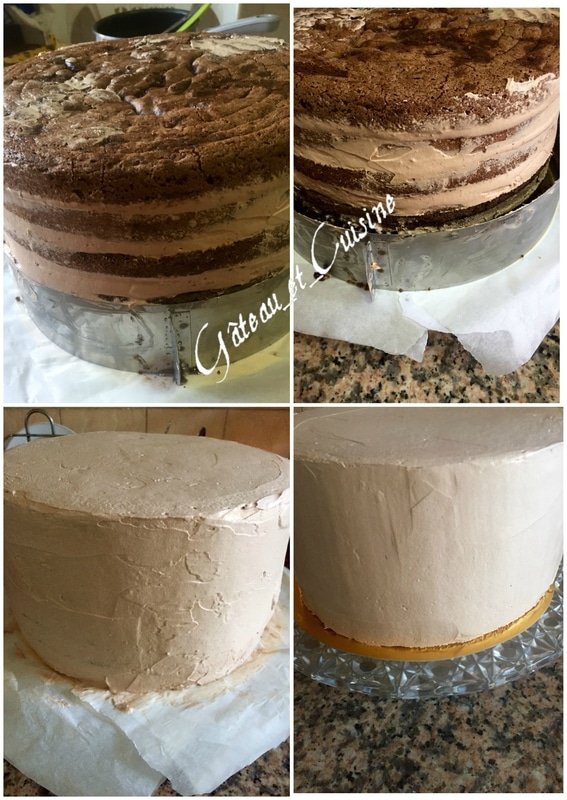 lissage layer cake kinder bueno chocolat pas à pas en image
