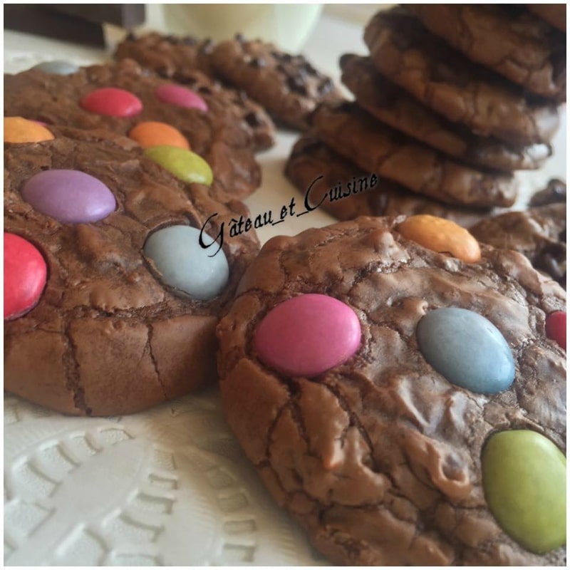 cookies brownie au chocolat et smarties