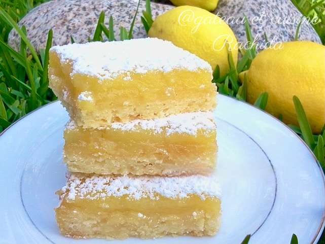 recette carré au citron -tarte au citron facile