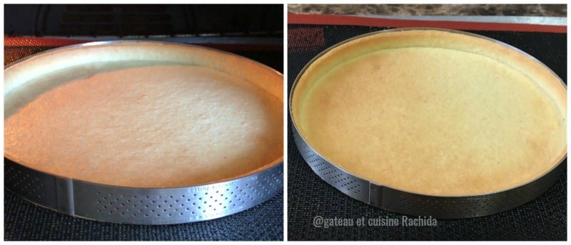 1. cuisson pâte à tarte avec pâte sucrée