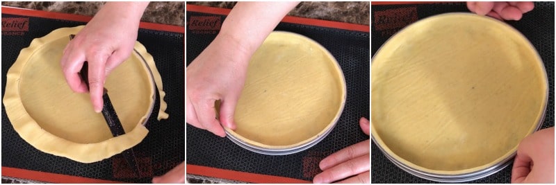 3.fonçage traditionnel pour tarte avec pâte sucrée