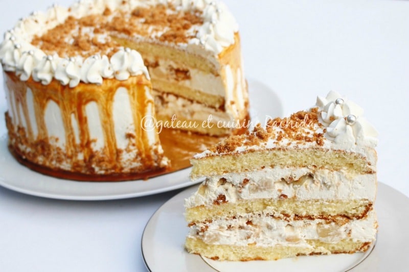 Layer Cake Crumble Poires Caramel Gateau Et Cuisine Rachida