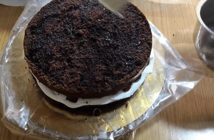 black forest cake assembly