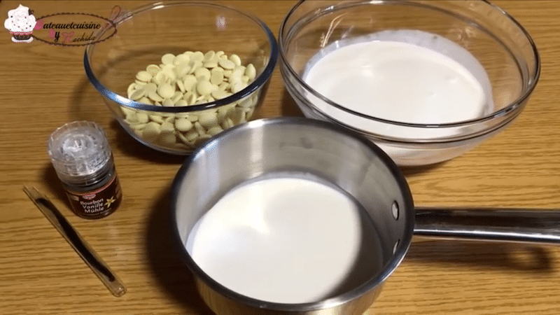 ingrédients ganache chocolat blanc