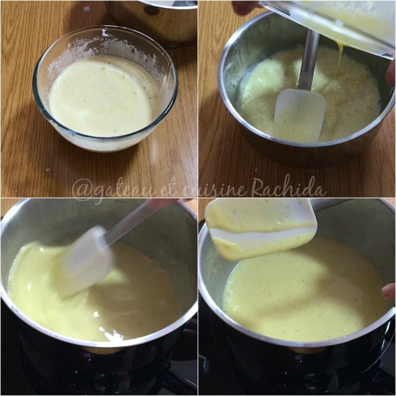 recette crème anglaise pour bavaroise vanille dans charlotte framboises et vanille