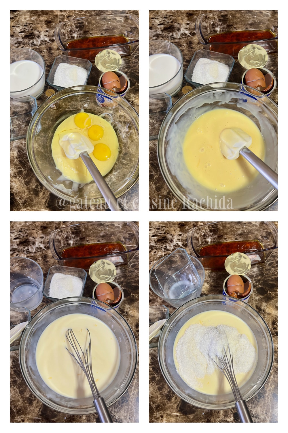 coconut flan preparation