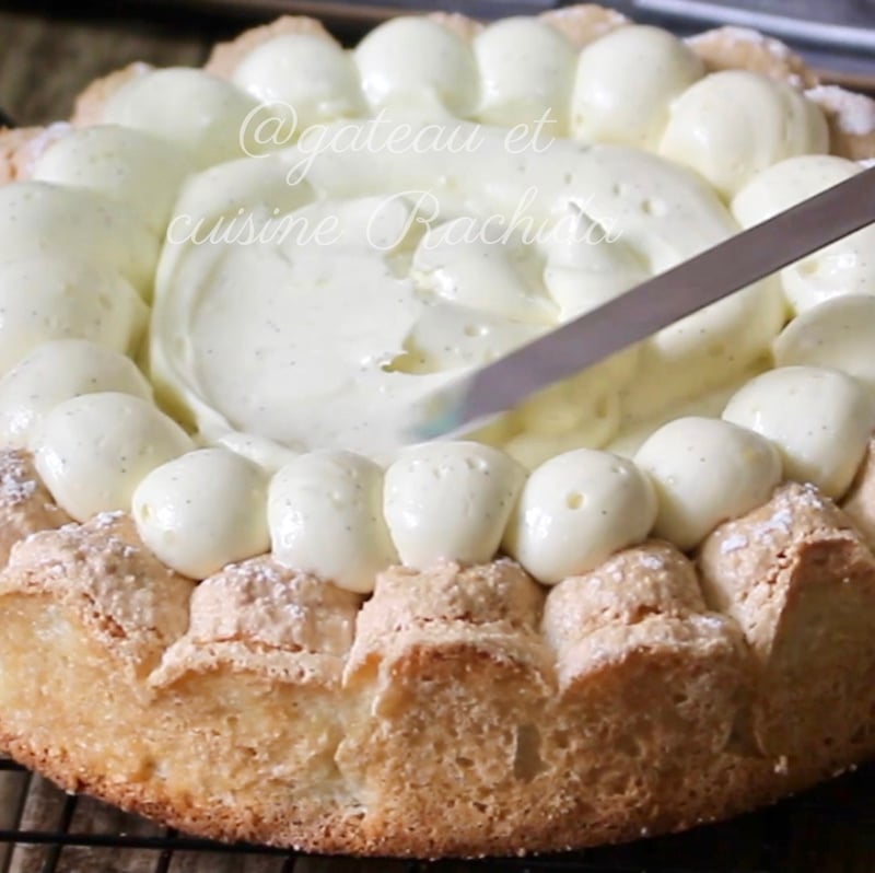 dacquoise et crème diplomate vanille