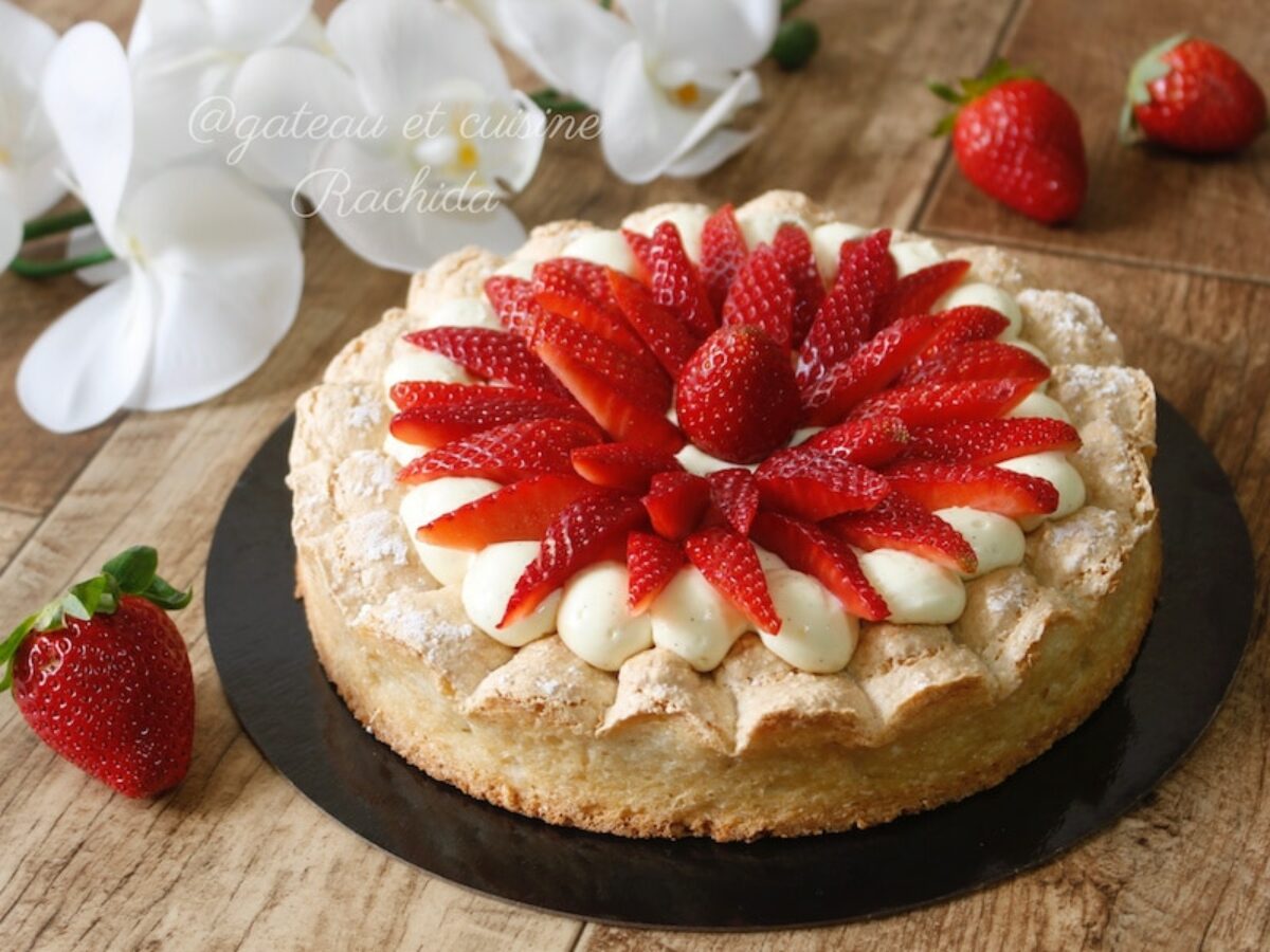 Tarte Dacquoise Aux Fraises Et Creme Diplomate Gateau Et Cuisine Rachida