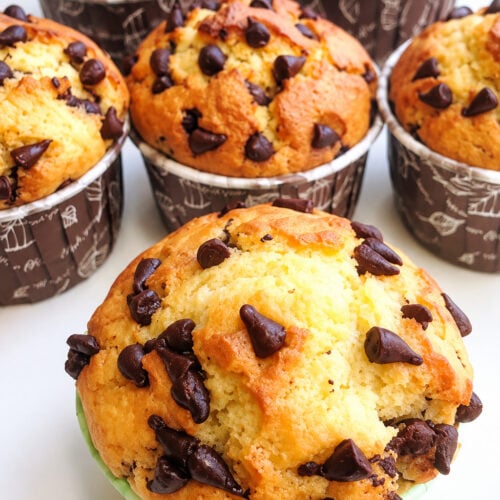 muffins aux pépites de chocolat moelleux