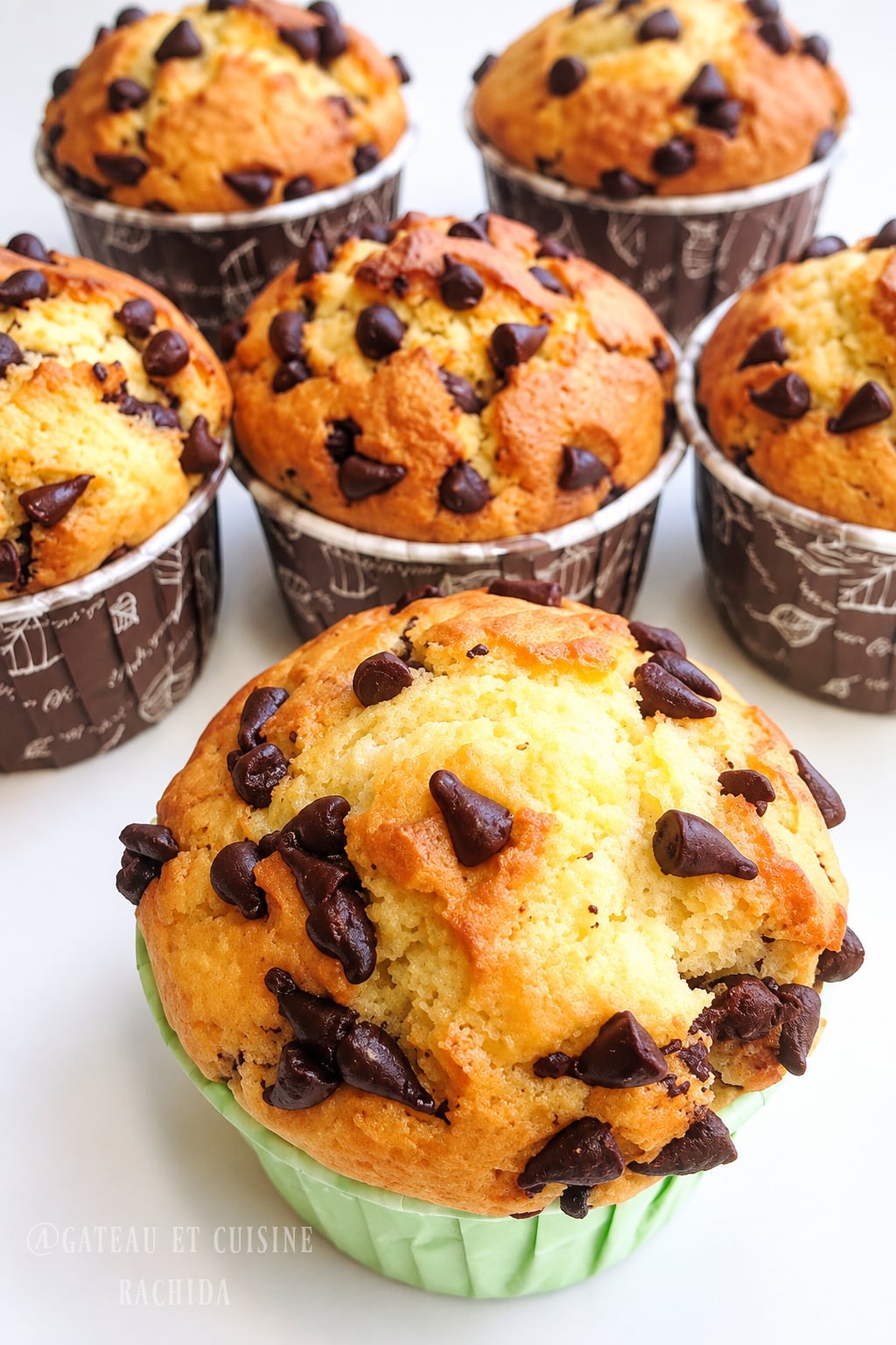 muffins aux pépites de chocolat moelleux