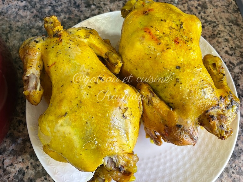 poulet au four roti-plat marocain - djaj mhammer