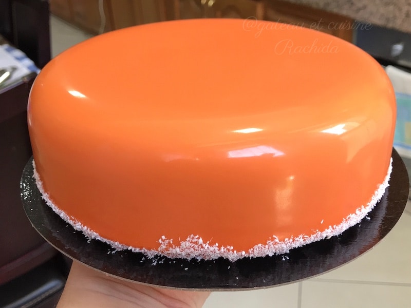 entremets passion chocolat - glaçage miroir