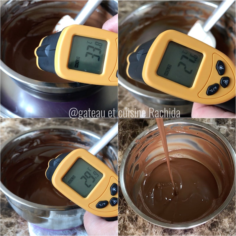 courbe de température du chocolat pour un chocolat brillant
