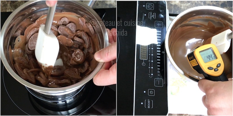 Méthode de tablage du chocolat au bain-marie