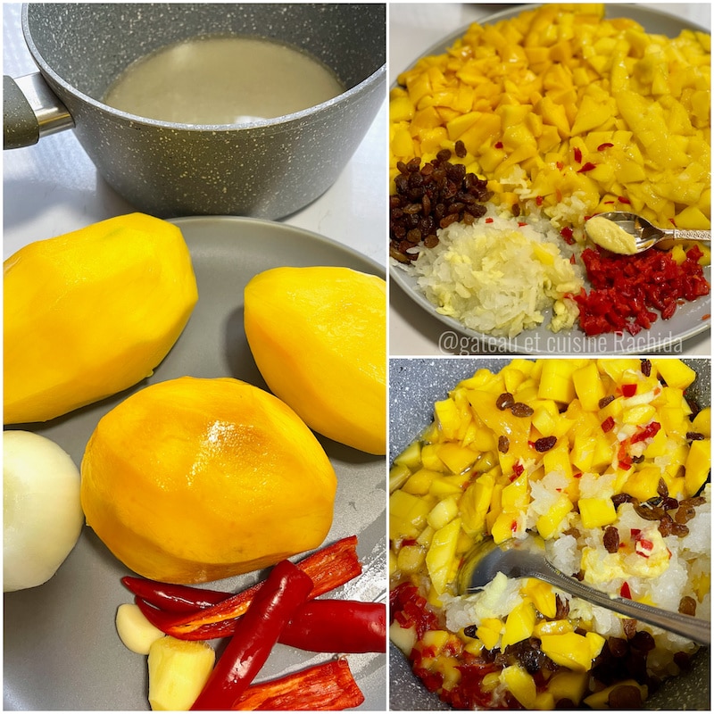 Ingrédients pour préparer un chutney de mangue