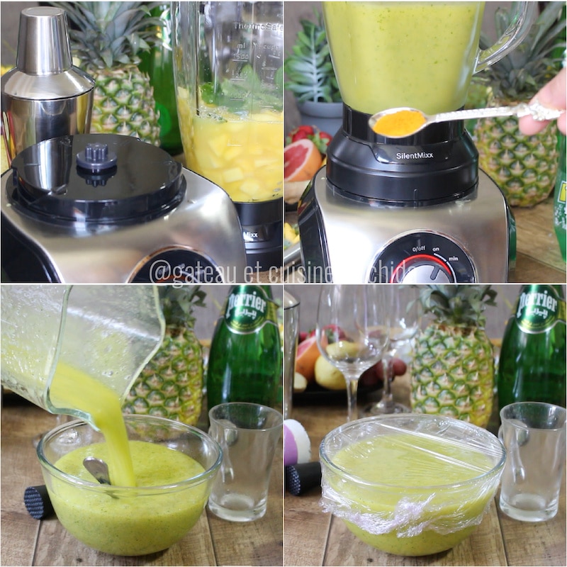 preparation mojito mango lime and turmeric