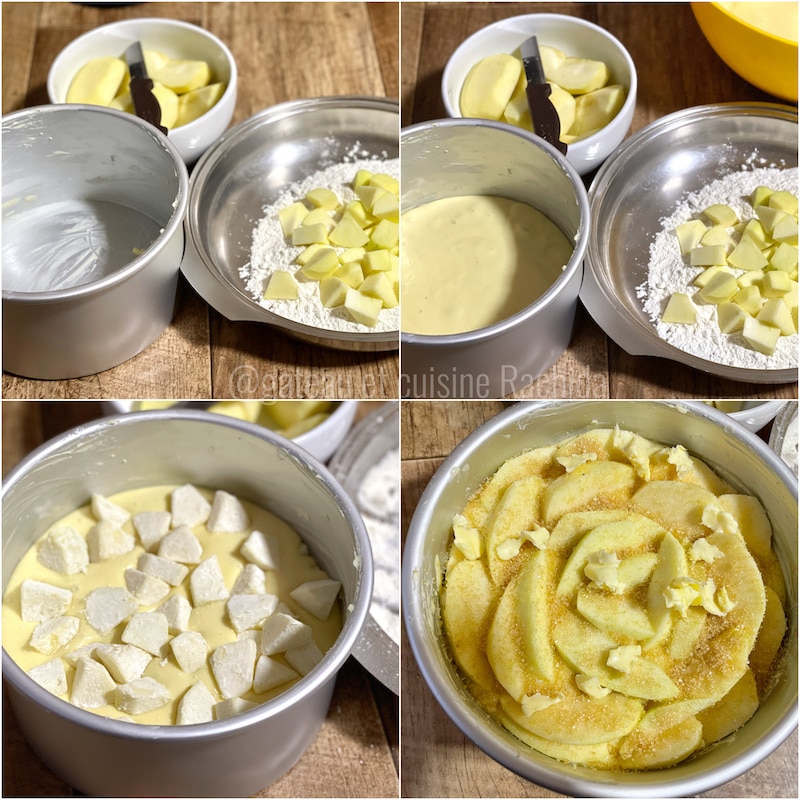 Easy apple cake preparation method