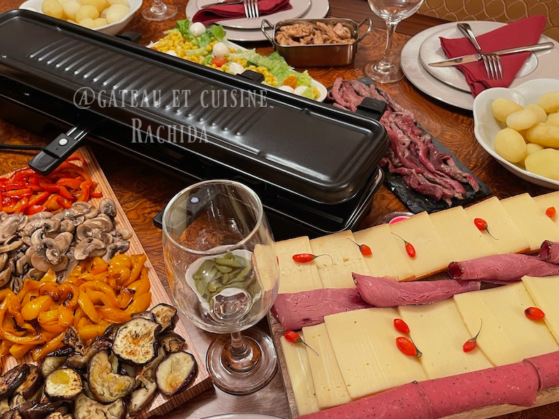 raclette maison , fromage ,viande et légume