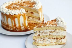 layer cake poires et caramel beurre salé facile- idée gâteau d'anniversaire