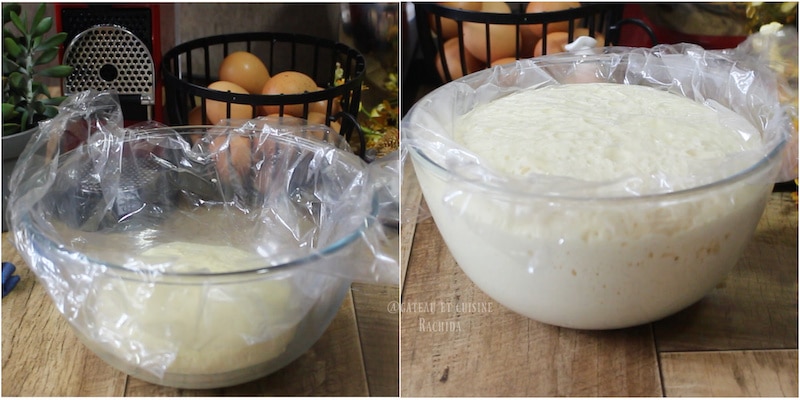 Burger dough before and after rising