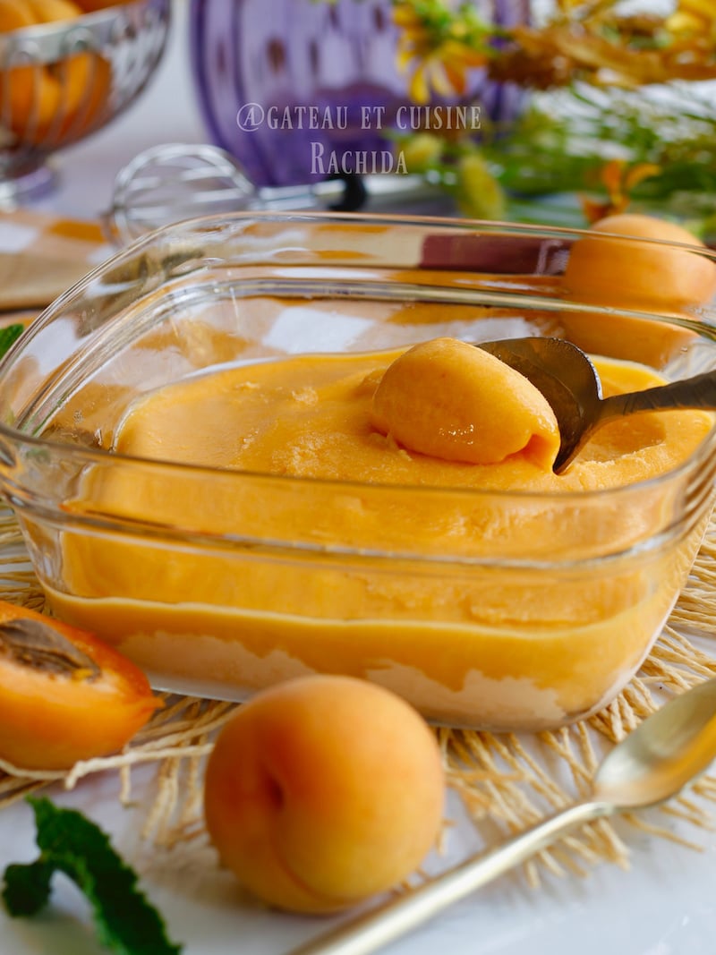 Creamy apricot sorbet