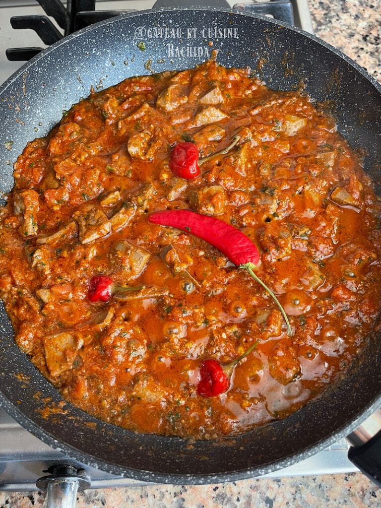 kebda mchermla - foie d'agneau en sauce