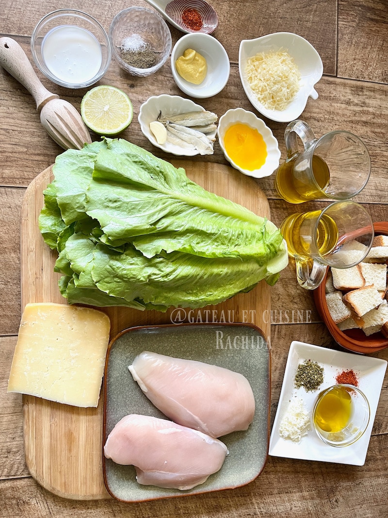 Ingrédients salade cesar maison facile et rapide