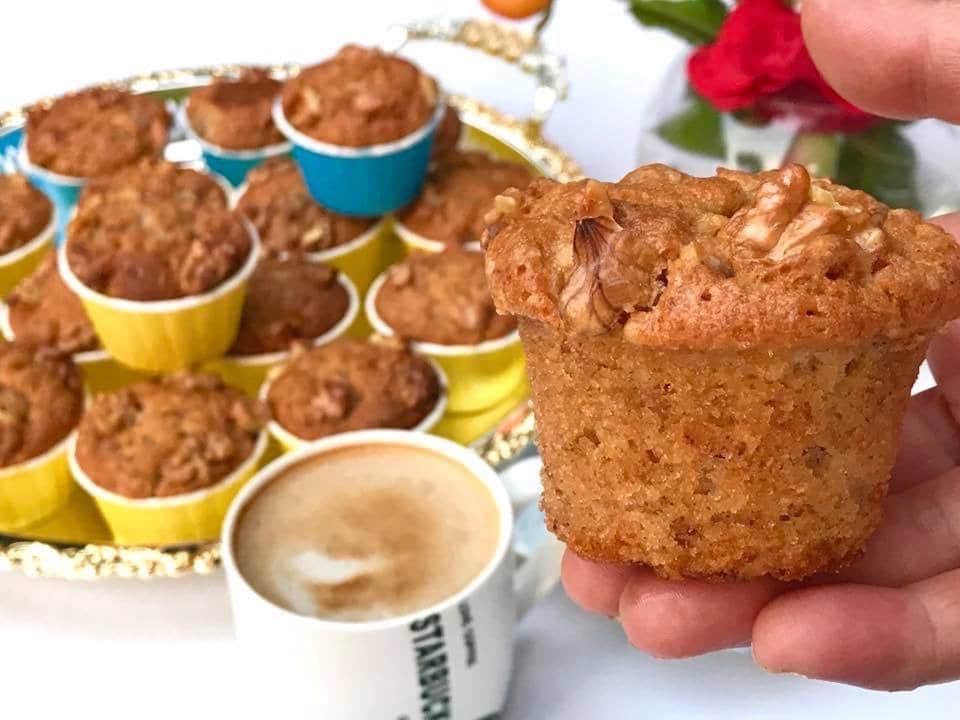 Soft Banana and Walnut Muffins