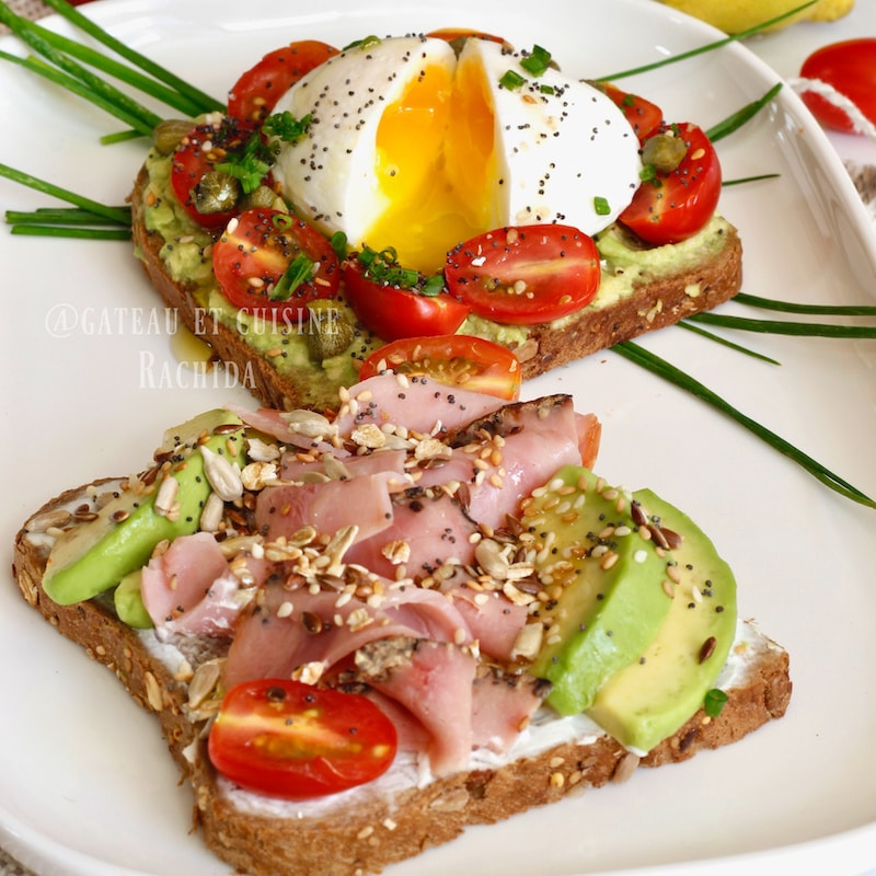 tartines à l'avocat