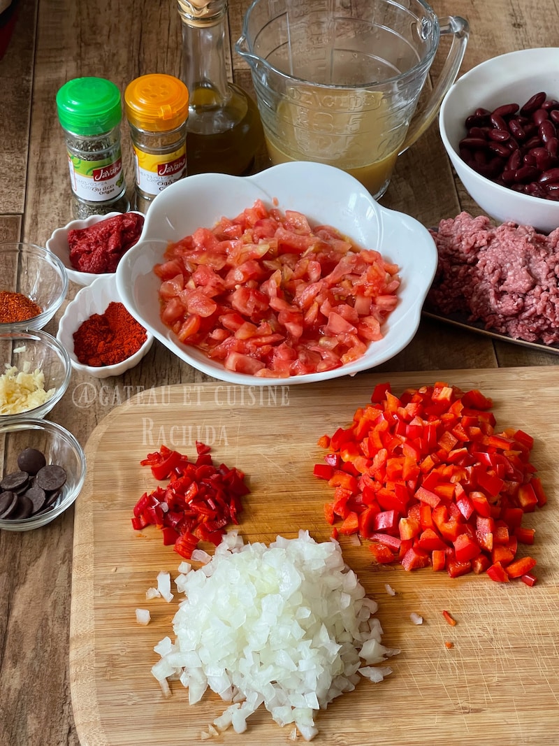 étape de préparation du chili 