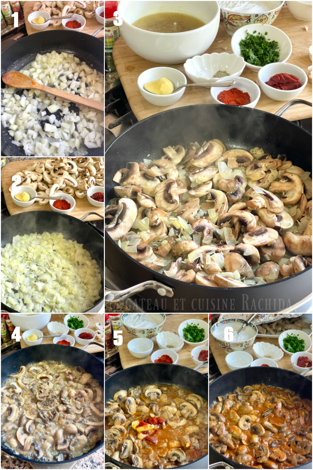 beef stroganoff preparation step 1.