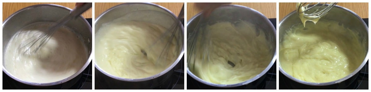 la creme pâtissière épaissie pour réaliser la crème diplomate