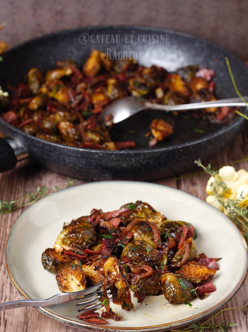 recette choux de bruxelles aux lardons 