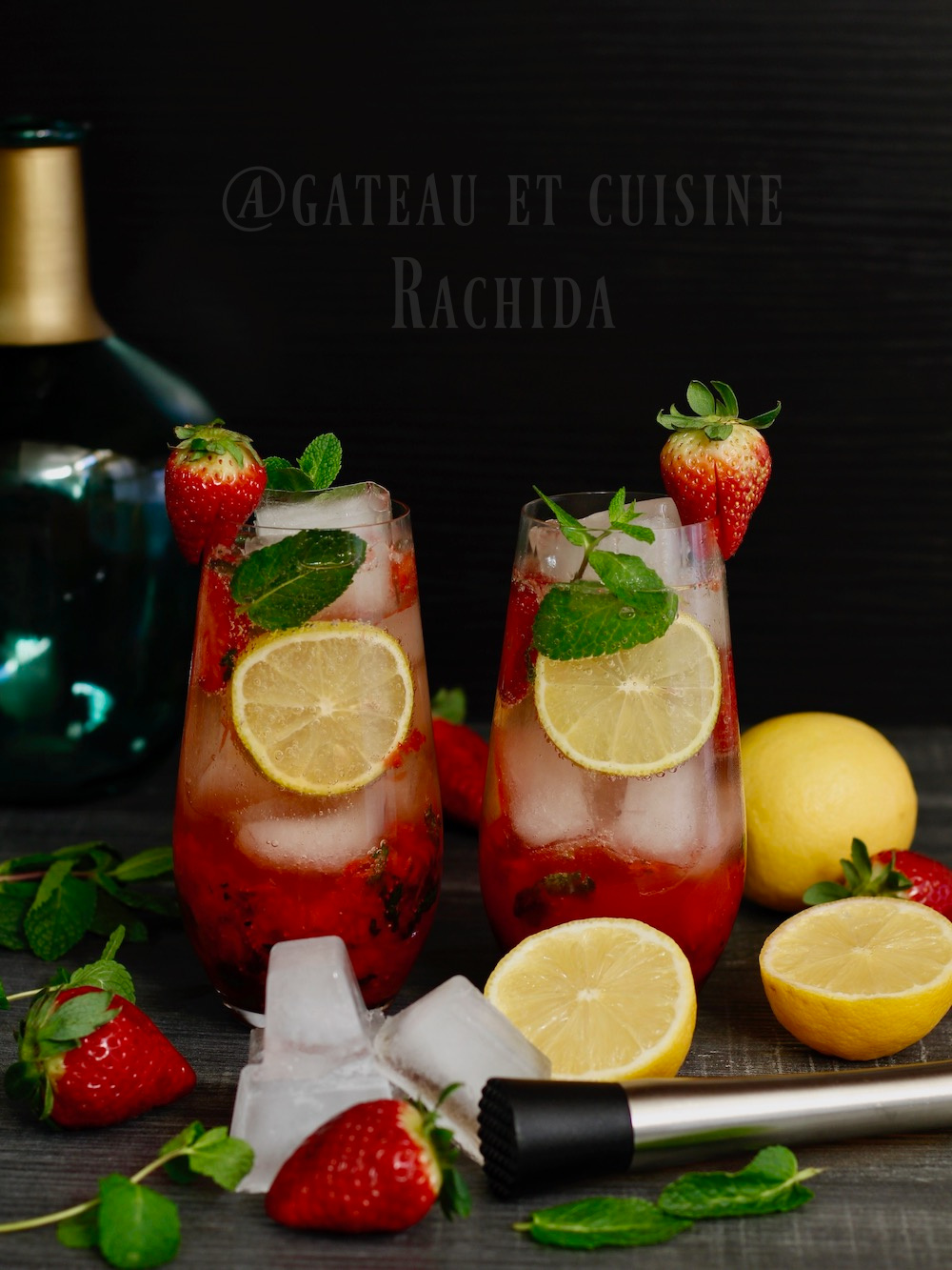 Recette Cocktail sans alcool aux fraises et à la menthe (facile, rapide)