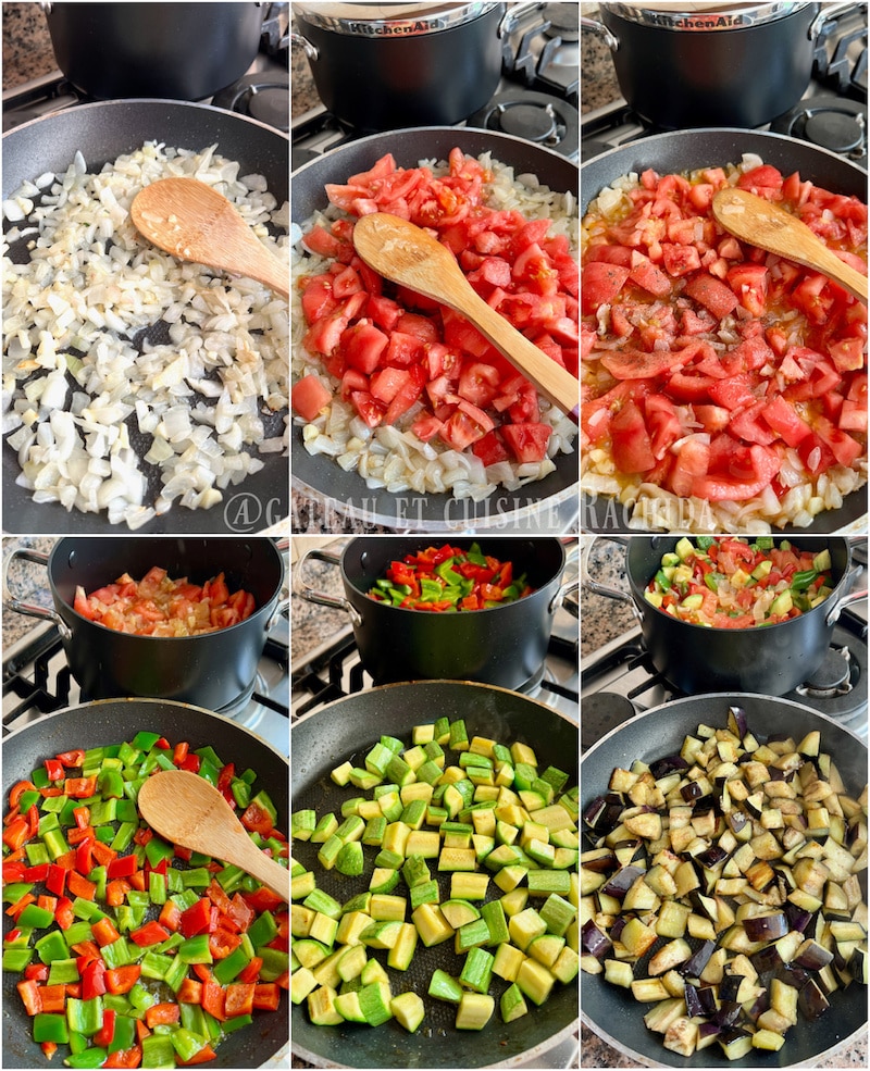 cuisson de la ratatouille étape par étape