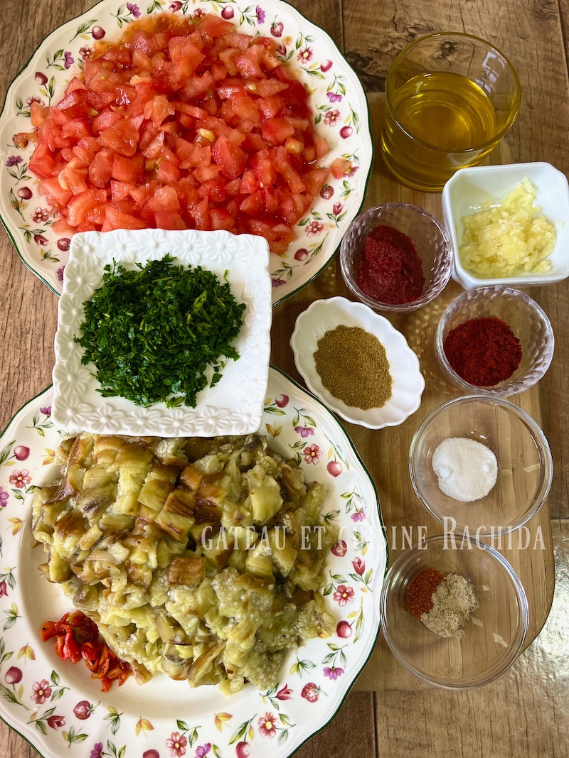 vegetables and spices eggplant caviar zaalouk