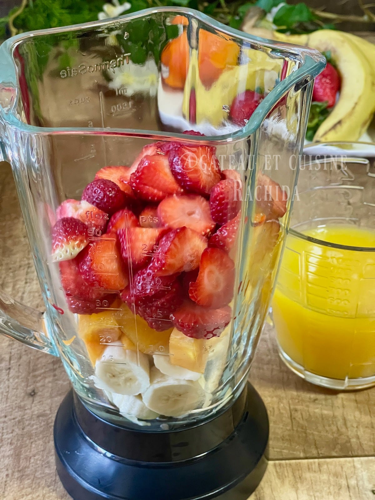 smoothie de fraises banane orange
