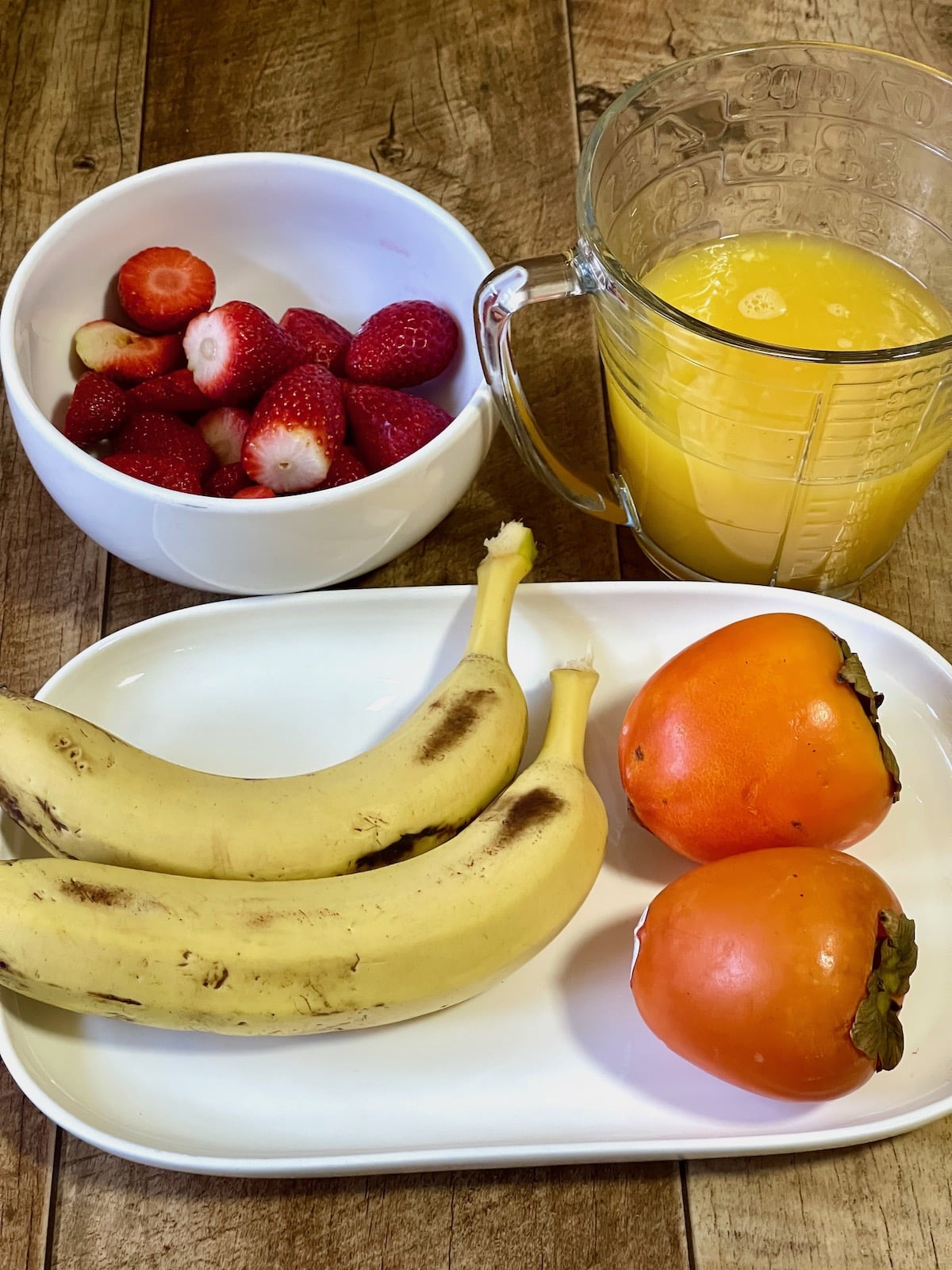 ingrédients du smoothie de fraises